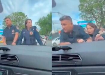 La salvaje actitud de un grupo de jóvenes en Córdoba: los intentaron detener en un control policial y arrastraron a dos efectivos en el capot del auto