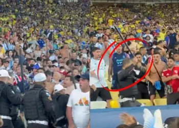 Salvajes altercados en las gradas del Brasil – Argentina: brutal carga policial, hinchas sangrando, la intervención de los jugadores…