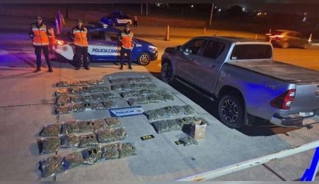Secuestraron 33 kilos de drogas en un control policial en el Valle de Punilla