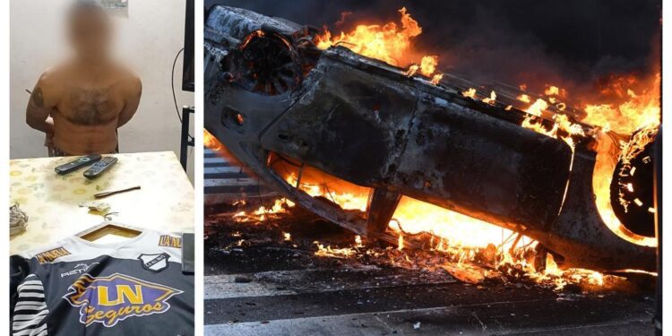 Detuvieron a un barra de All Boys acusado de incendiar el móvil policial en la marcha de los jubilados
